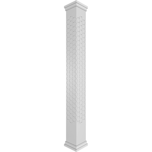 Ekena Millwork Craftsman Classic Square Non-Tapered Westmore Fretwork Column w/ Prairie Capital & Prairie Base CC1210ENWSTPRPR - main